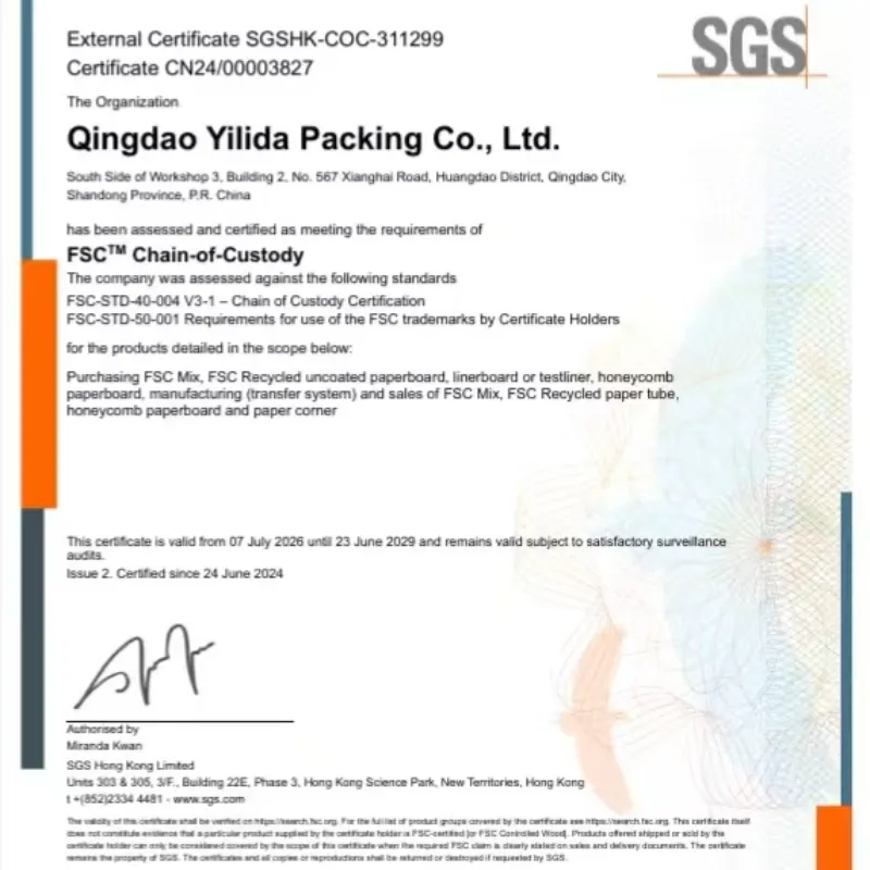 بسته بندی Qingdao Yilida یک آموزش ویژه در مورد سیستم مدیریت زنجیره تامین و تقاضا FSC انجام داده است.